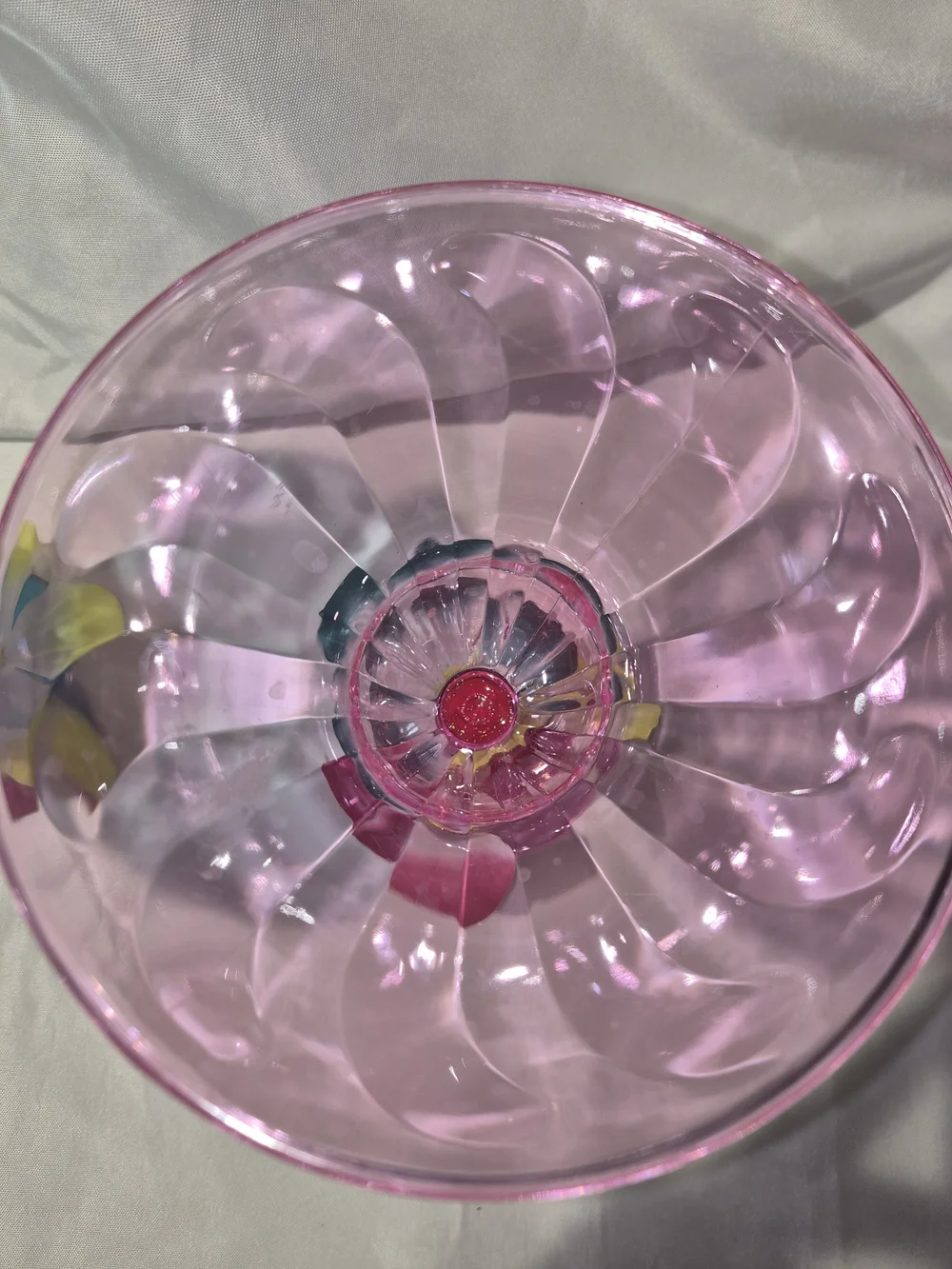 Blue and Pink With Floral Plastic  Margarita Goblets